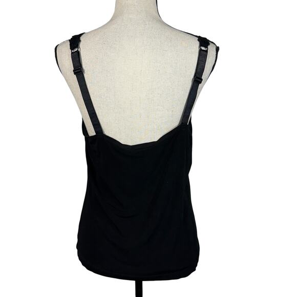 Chico’s Travelers SZ 2 (Large) Tank Top Lace Trim Liquid Knit Adjustable Straps - Picture 4 of 8